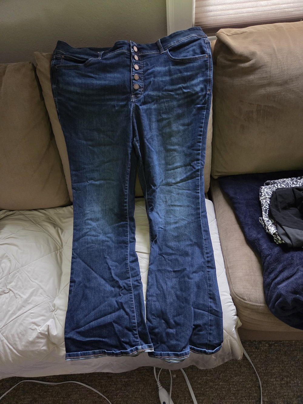 Dark Blue Women's Button-Fly Jeans